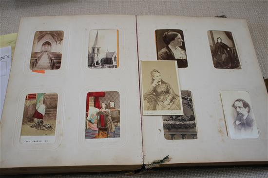 A Victorian photograph album containing 224 cabinet photographs of military figures, politicians, dignitaries, etc., qto, green moroc